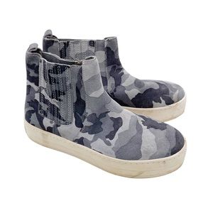 J/Slides Women's Gray Camo Hypo Suede Hi-Top Sneakers Size 7